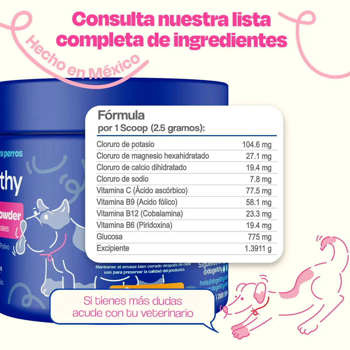 Electrolitos para Perros (Rinde 4.5 Lts) - Hydration Powder - Image 6